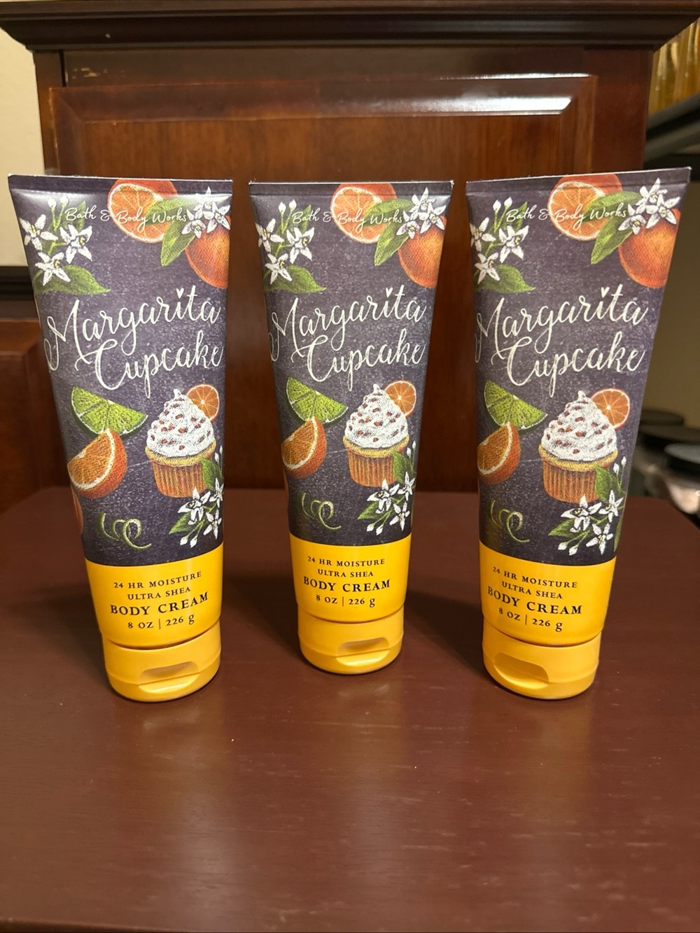 3 Bath Body Works MARGARITA CUPCAKE Ultra Shea Body Cream Lotion 8 oz  NEW